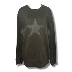 Diesel Green Sheepskin Star Crewneck Sweatshirt